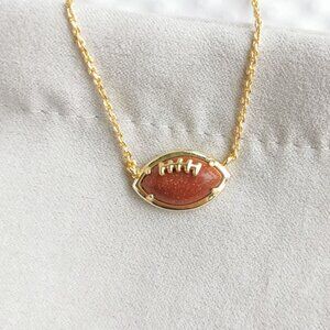 Alicia Bonnie Gold Orange Gold Sandstone Football Necklace NEW